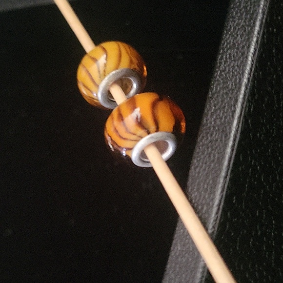 925 Glass beads/charms. Matching pair. - Picture 3 of 5